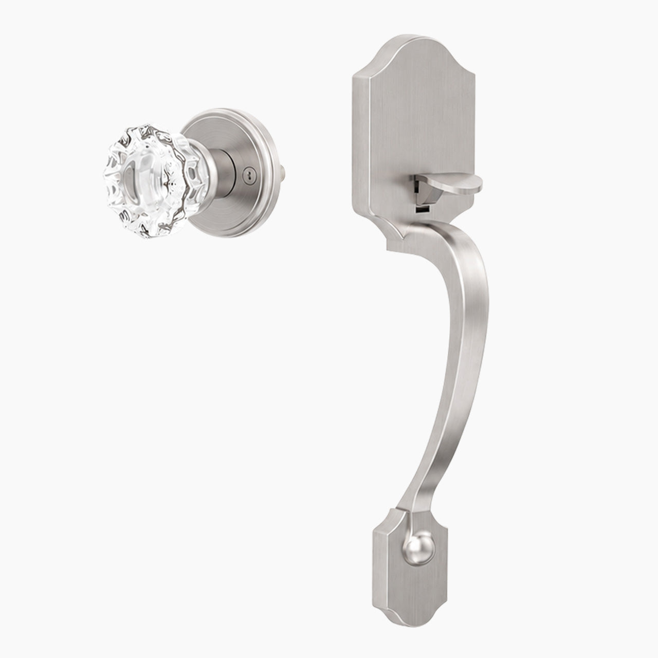 SENY Front Door Handleset with Crystal Knob – Non-Locking Entry Door Handle