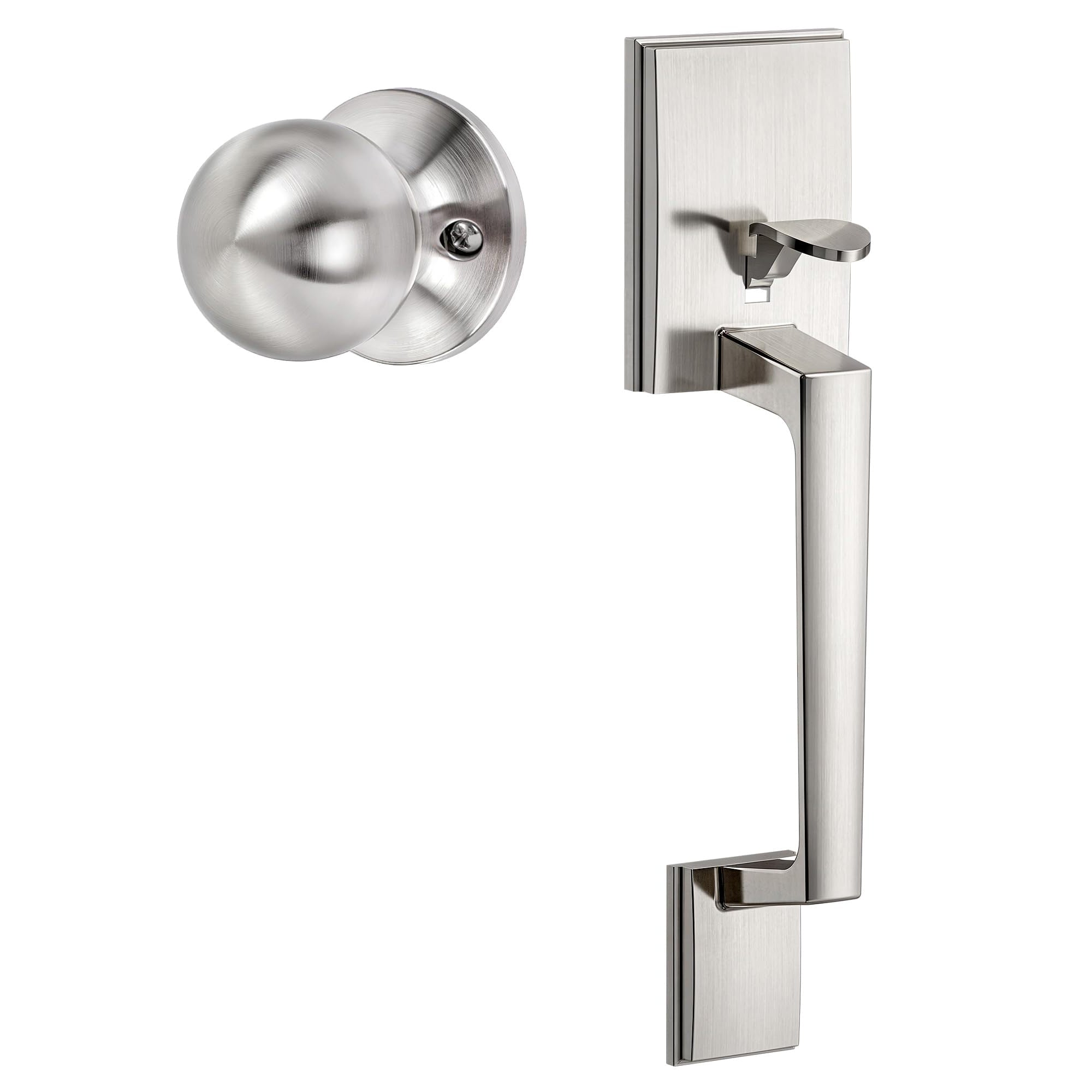 SENY Modern Front Door Handle with Reversible Design – Passage Exterior Door Handle for Deadbolt & Smart Lock