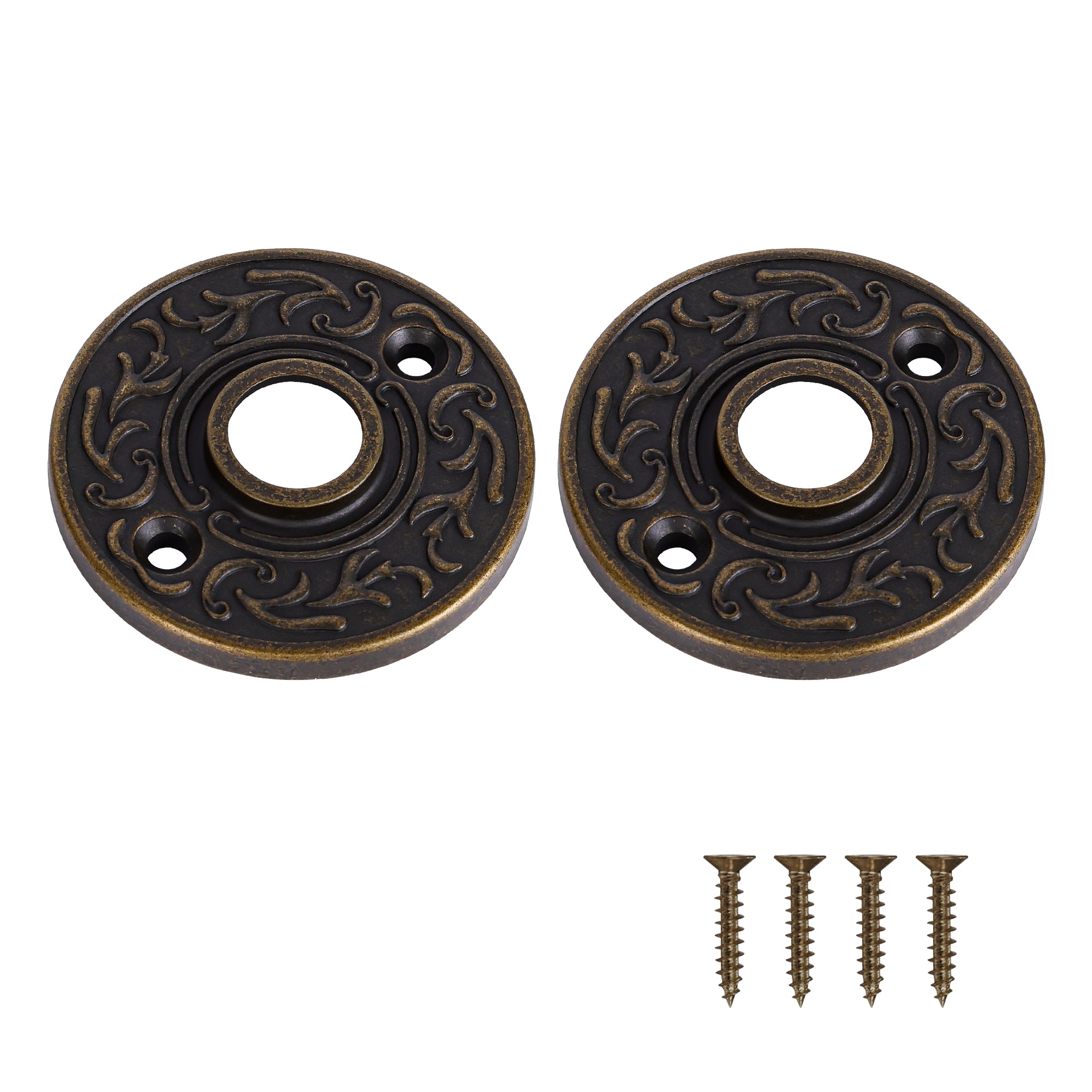 SENY Vintage Round Door Knob Rosette Plates – Decorative Escutcheon Backplates for Mortise & Rim Locks