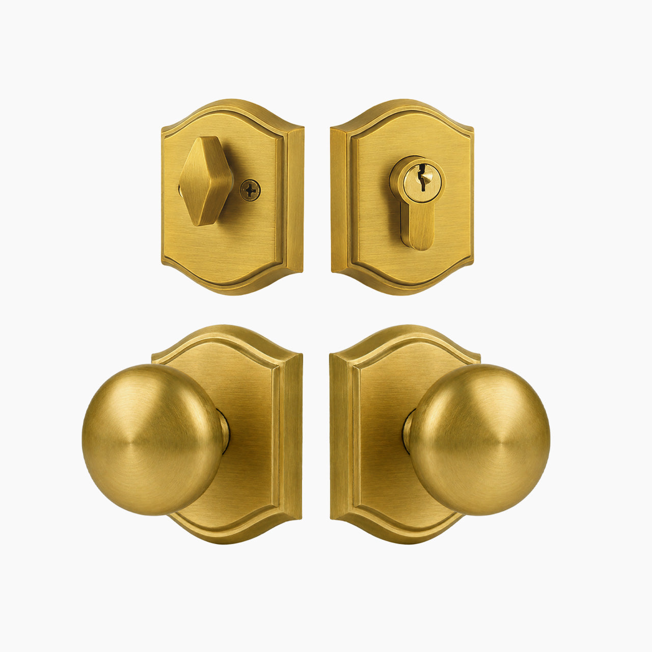 SENY Entry Door Knob Set with Passage Knob & Deadbolt – Classic Front Door Lock Set for Exterior Doors