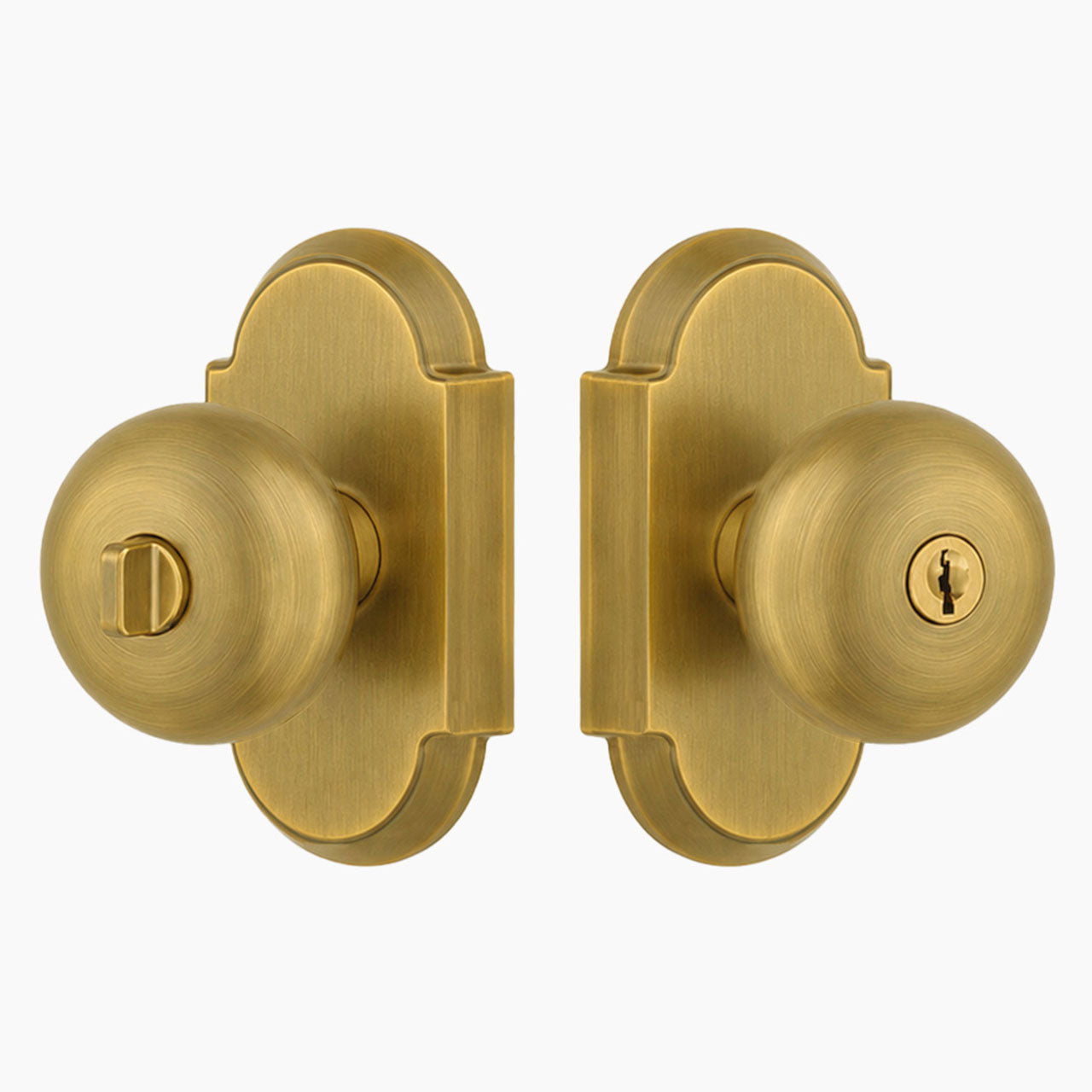 SENY Interior Door Knob with Lock – Keyed Alike Mushroom Knob with Arch Rosette