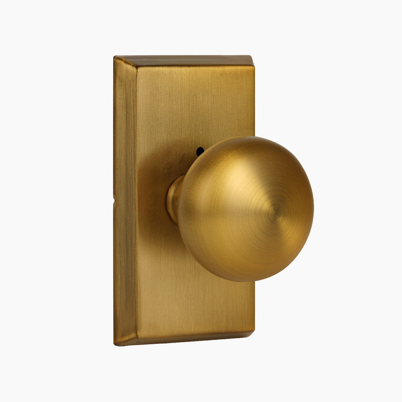 Antique brass modern vintage privacy door knob with rectangular rosette SENY