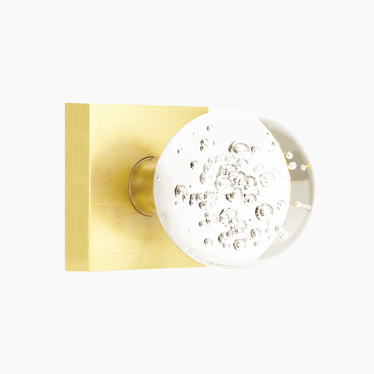 bubble glass door knob brushed gold finish dummy function SENY