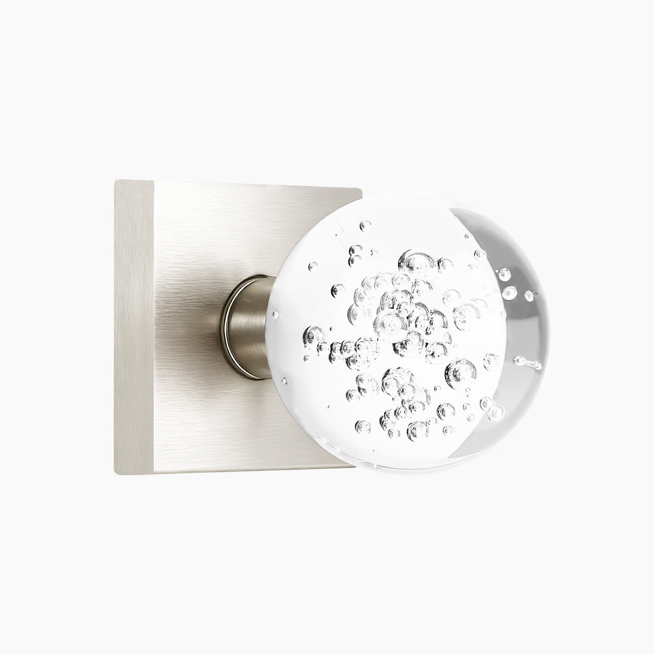 bubble glass door knob satin nickel finish dummy function SENY