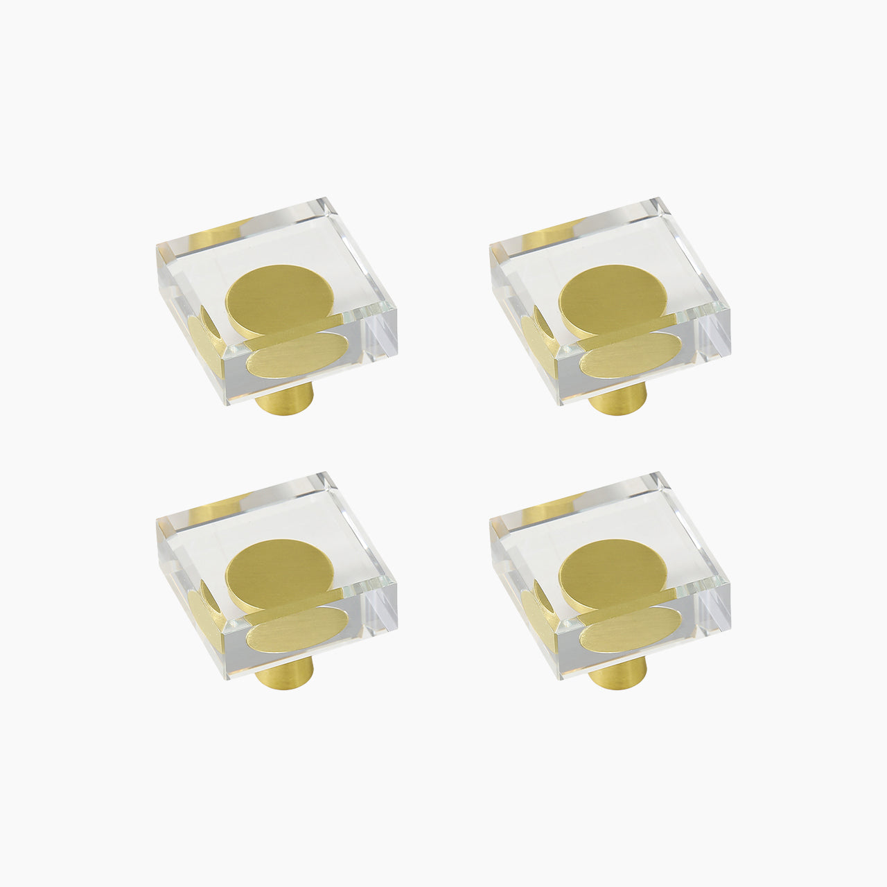 SENY Square Crystal Cabinet Knobs – Glass & Metal Knobs for Kitchen Cabinets, Drawers & Furniture (4 Pack) - Seny Hardware