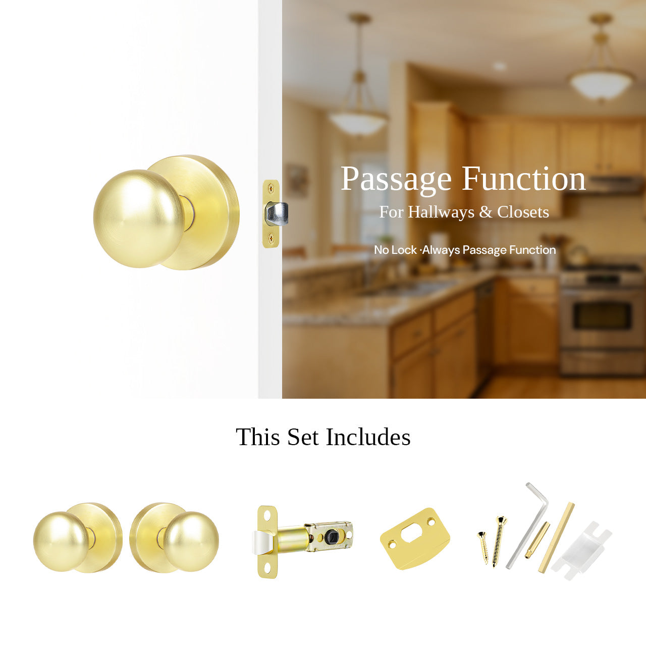 contemporary interior door knobs passage function knob and hardware set SENY