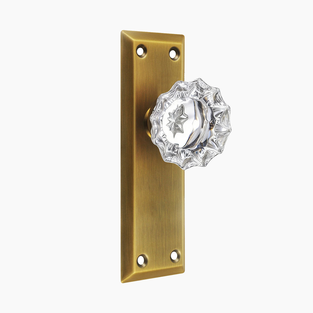 crystal dummy door knob antique brass decorative backplate SENY