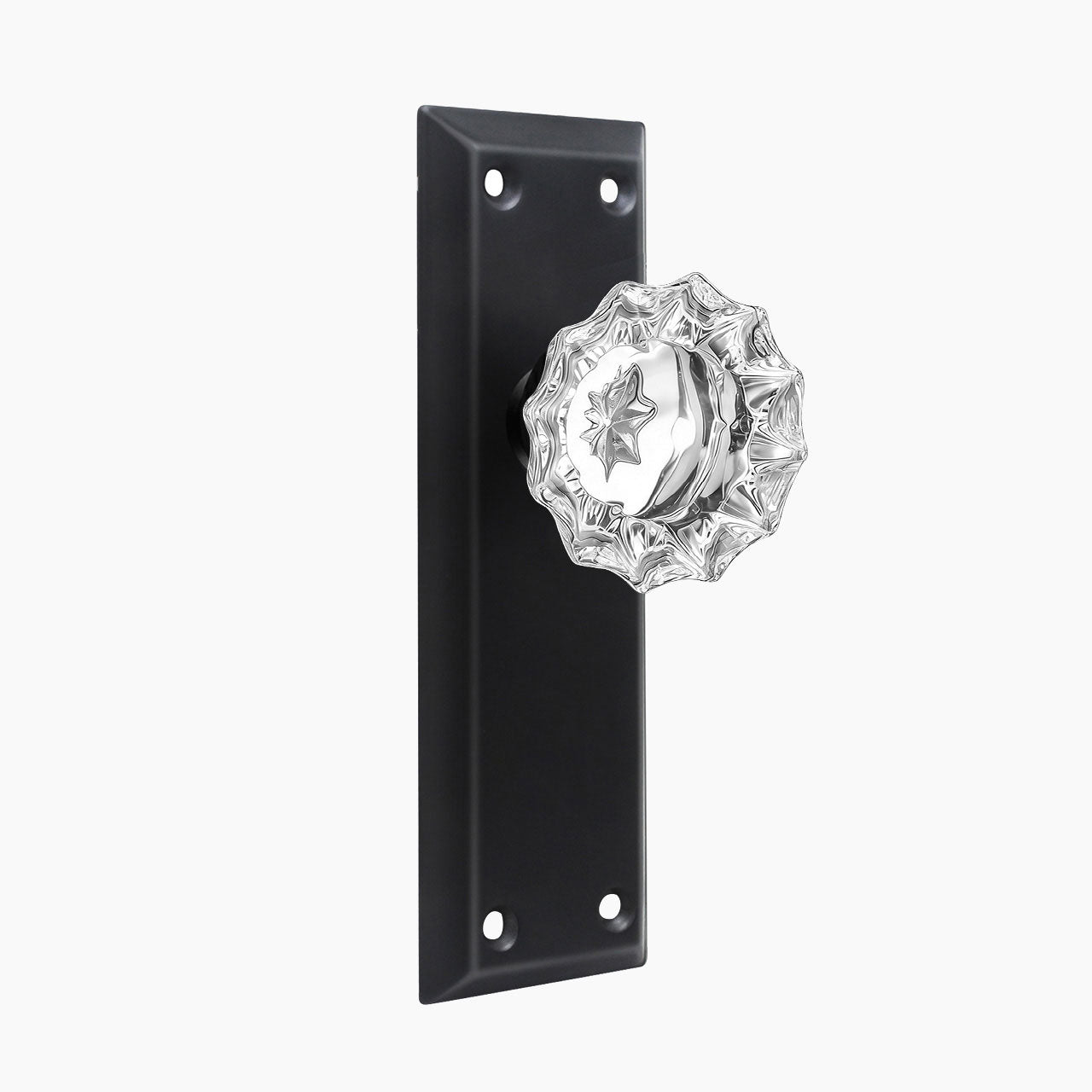 crystal dummy door knob matte black backplate finish SENY