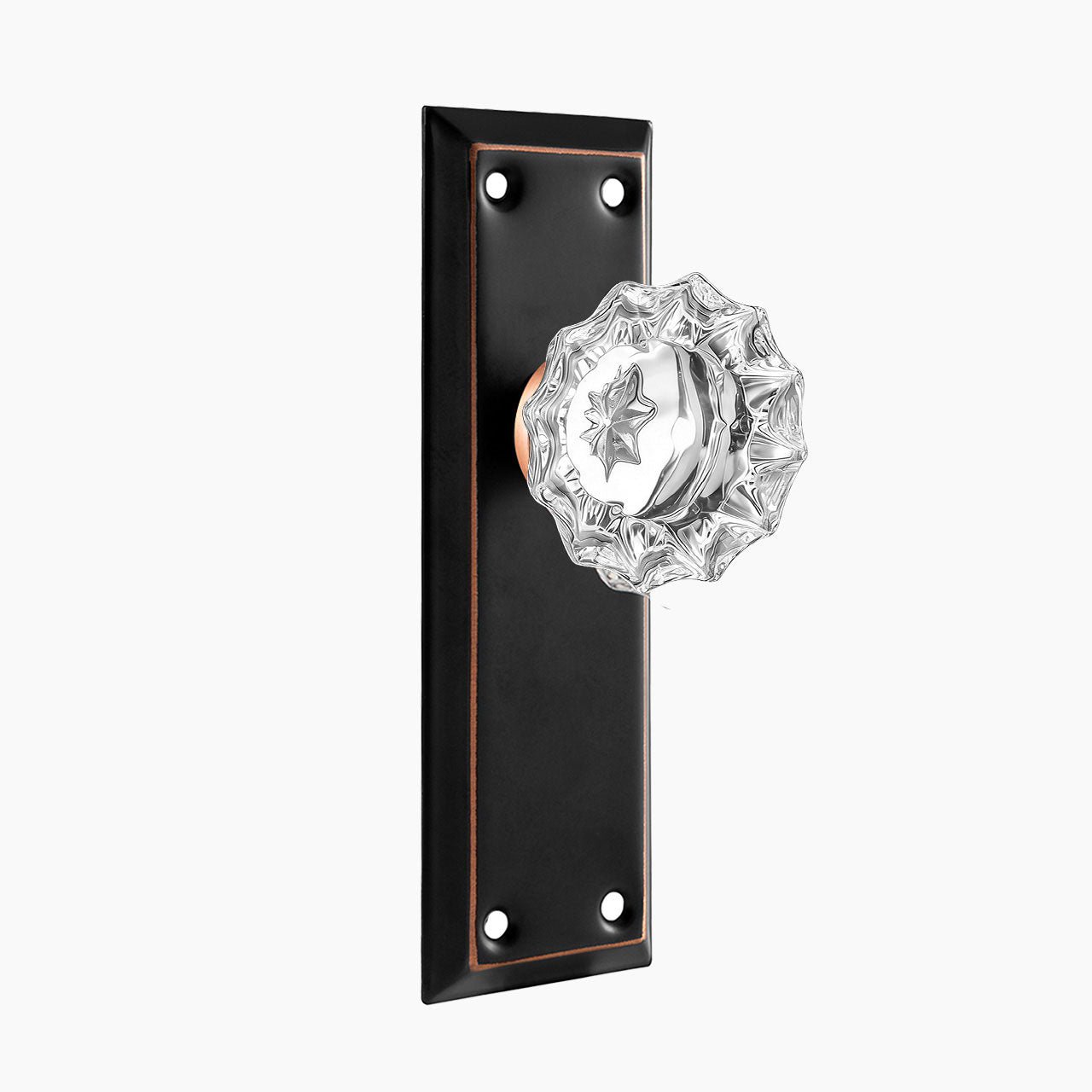 crystal dummy door knob oil rubbed bronze red highlight finish SENY