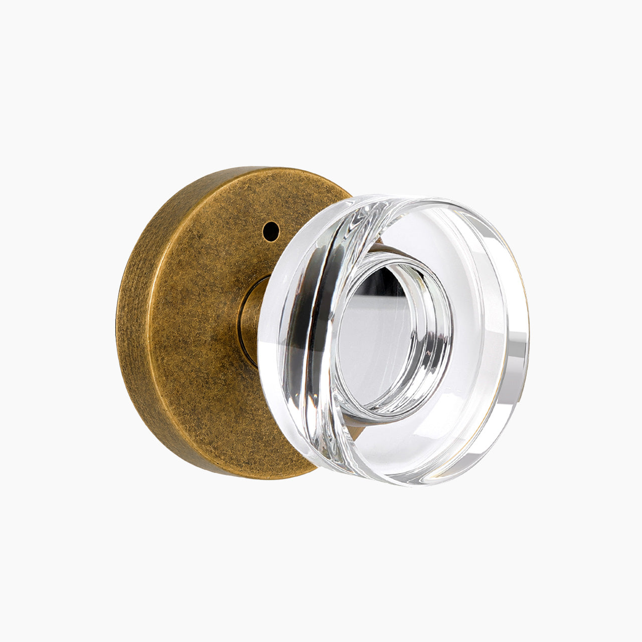SENY Crystal Interior Door Knob with Round Glass Knob & Round Rosette