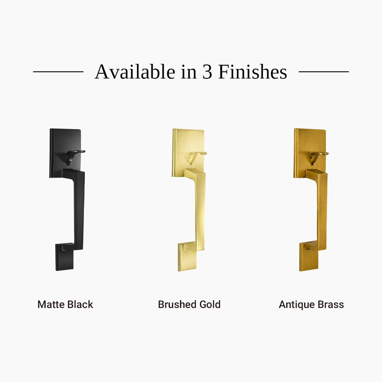 SENY Front Door Handle Set – Exterior Pull Handle with Straight Lever, Deadbolt Sold Separately