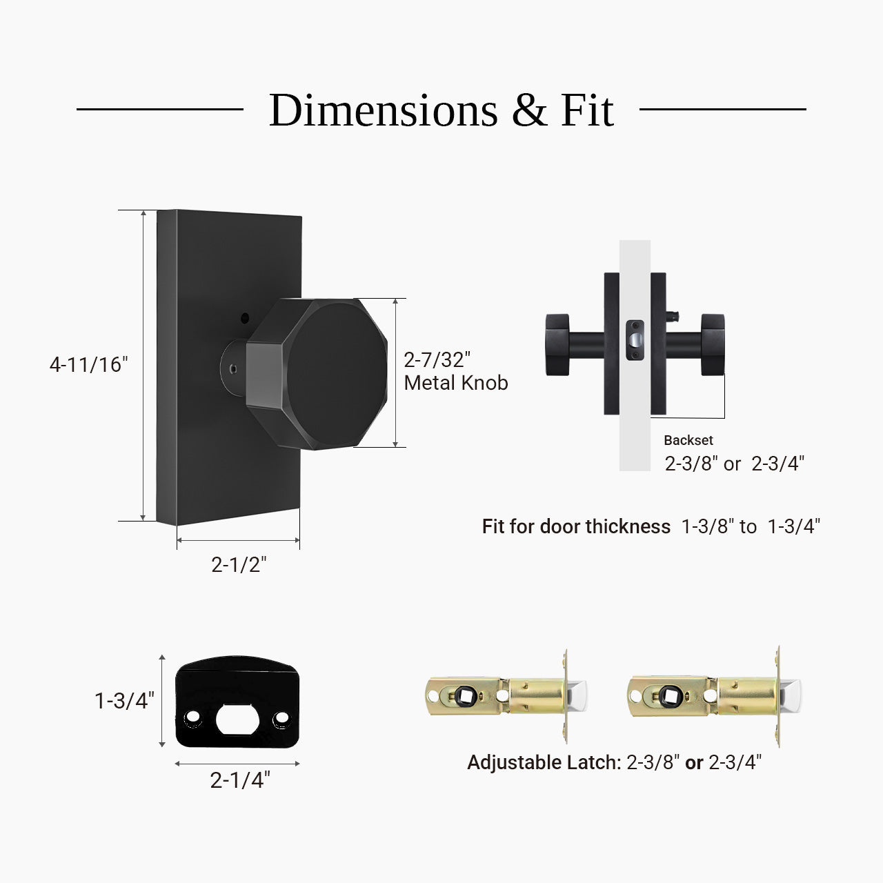 Decorative door knobs dimensions and standard door fit guide SENY