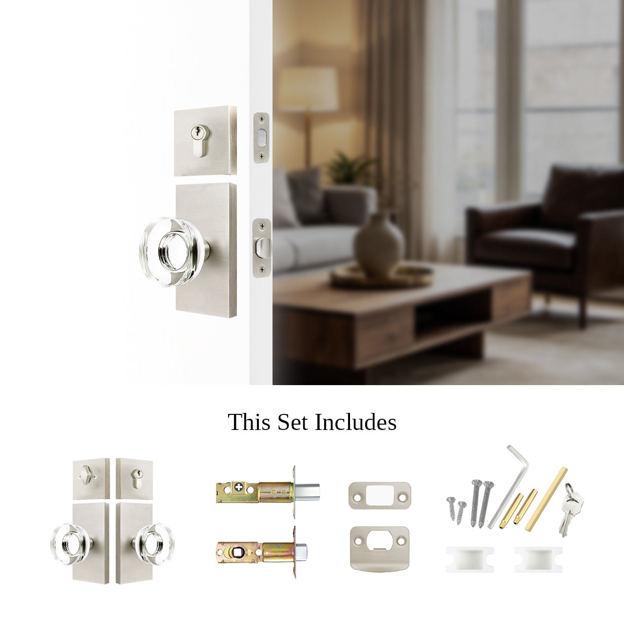 door knob and deadbolt set with components deadbolt latch and hardware SENY