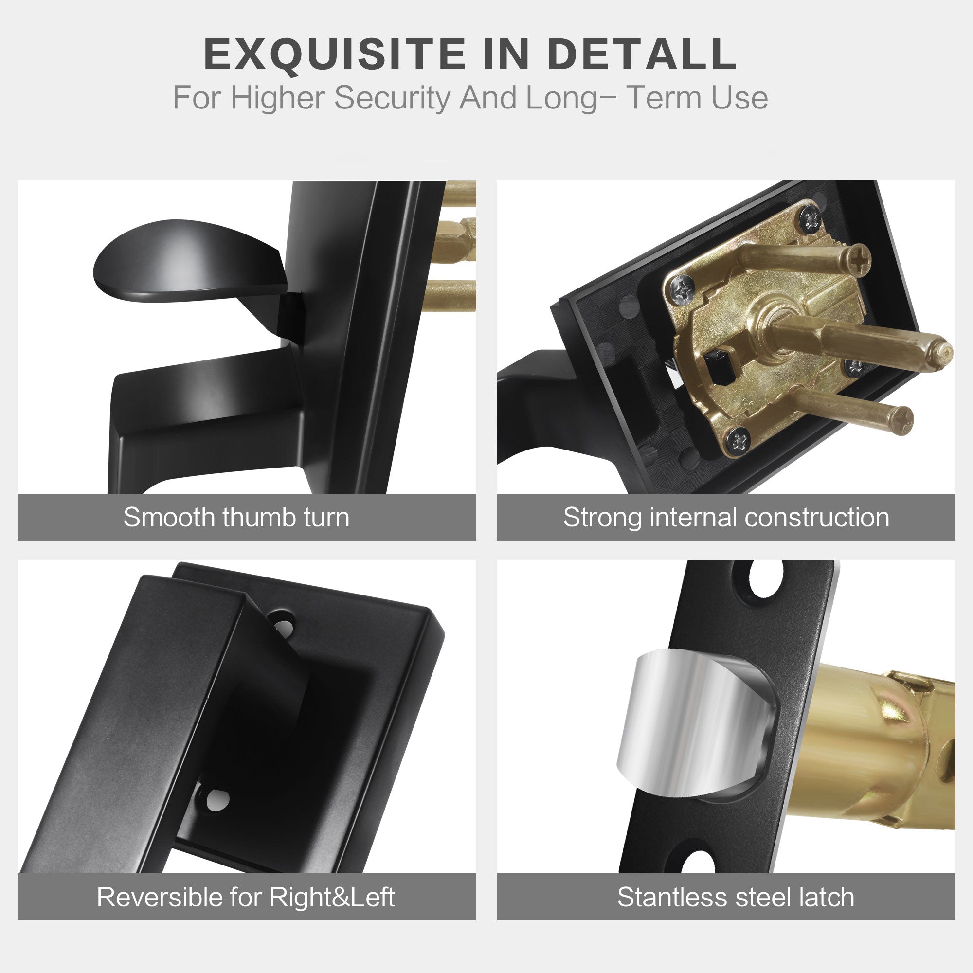 SENY Front Door Handleset with Single Cylinder Deadbolt, Modern Interior Lever & Square Rosette - Seny Hardware