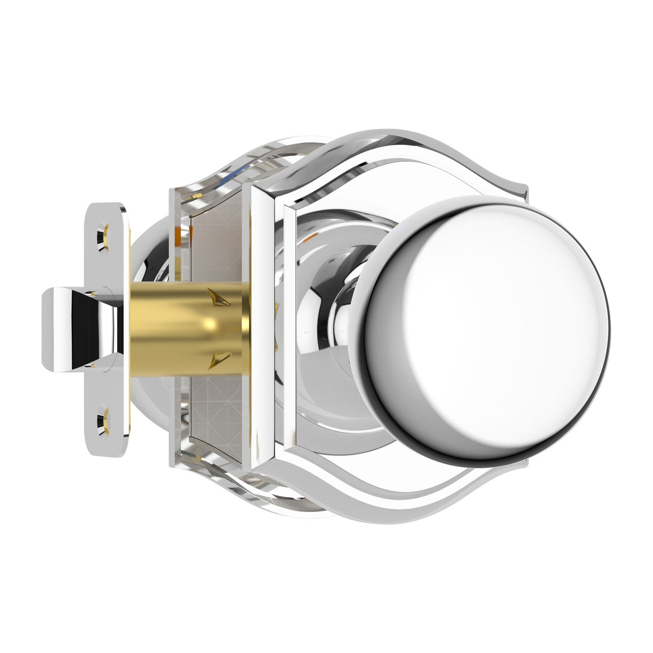 SENY Mushroom Door Knob with Arched Rosette, 3 Functions, 5 Finishes