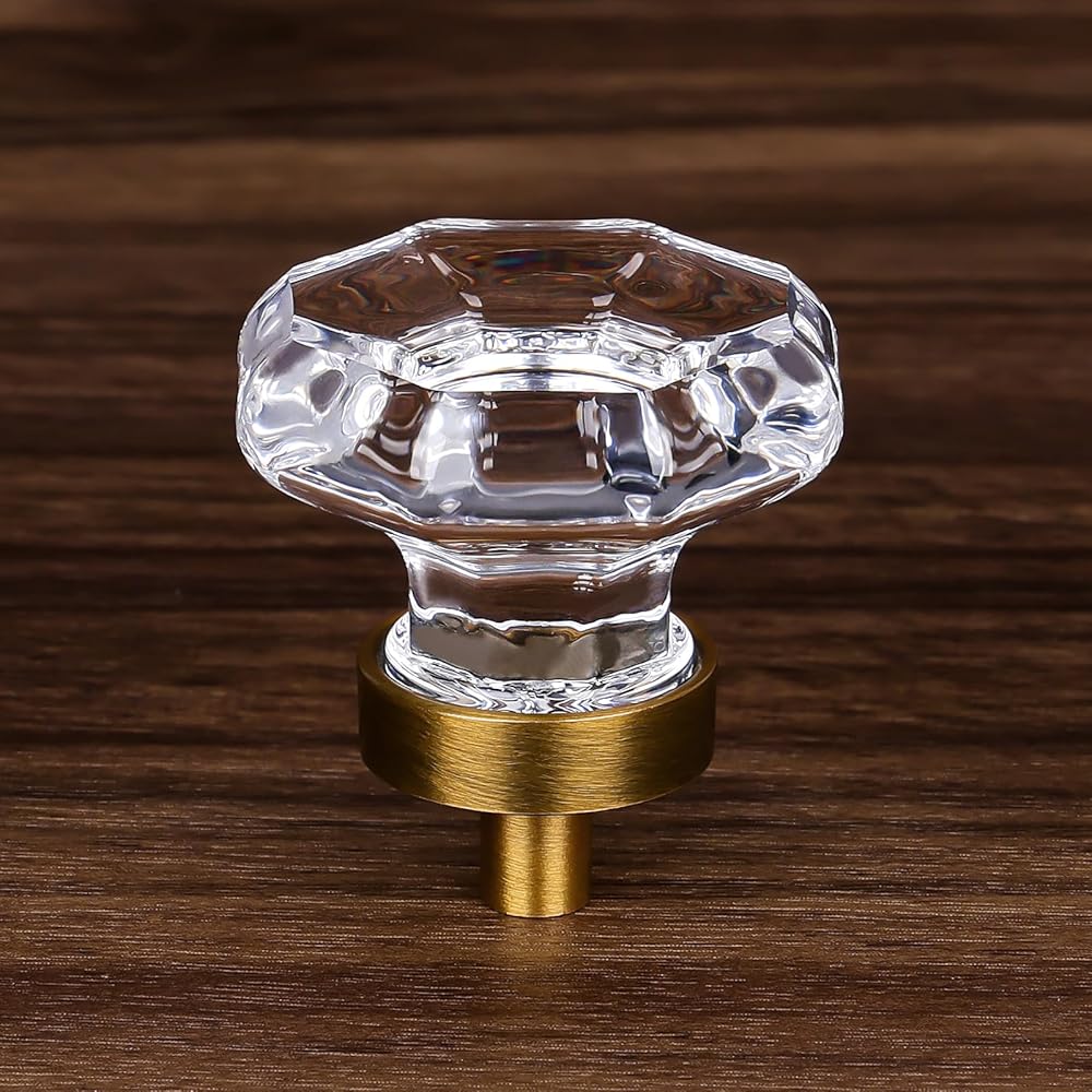 SENY Octagonal Mushroom Crystal Cabinet Knobs – Clear Glass Drawer Knobs