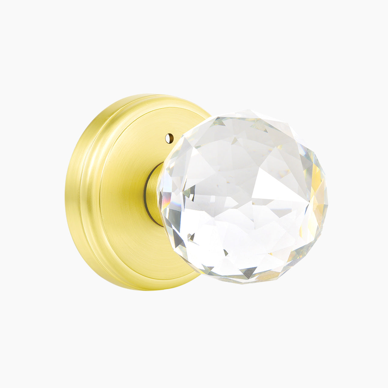 faceted glass door knob brushed gold privacy function SENY