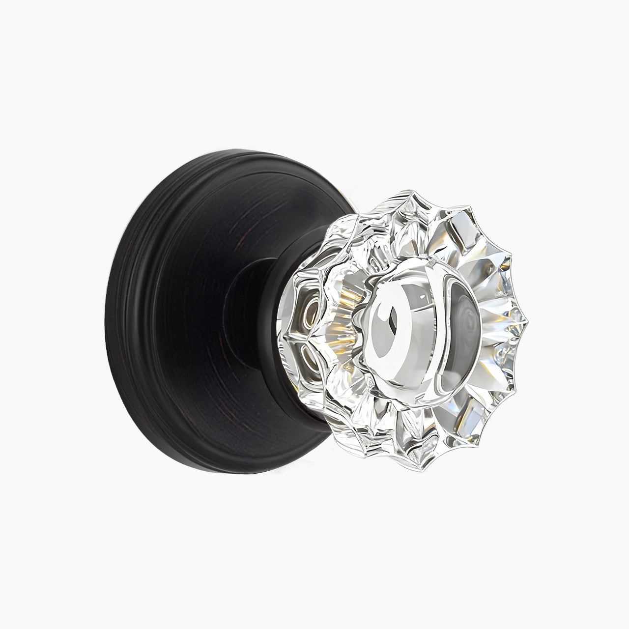 SENY floral crystal door knob oil rubbed bronze dummy function