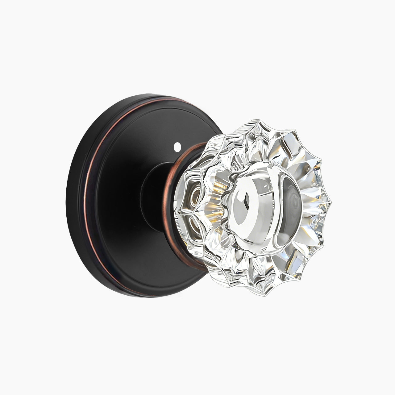 SENY floral crystal door knob oil rubbed bronze privacy function