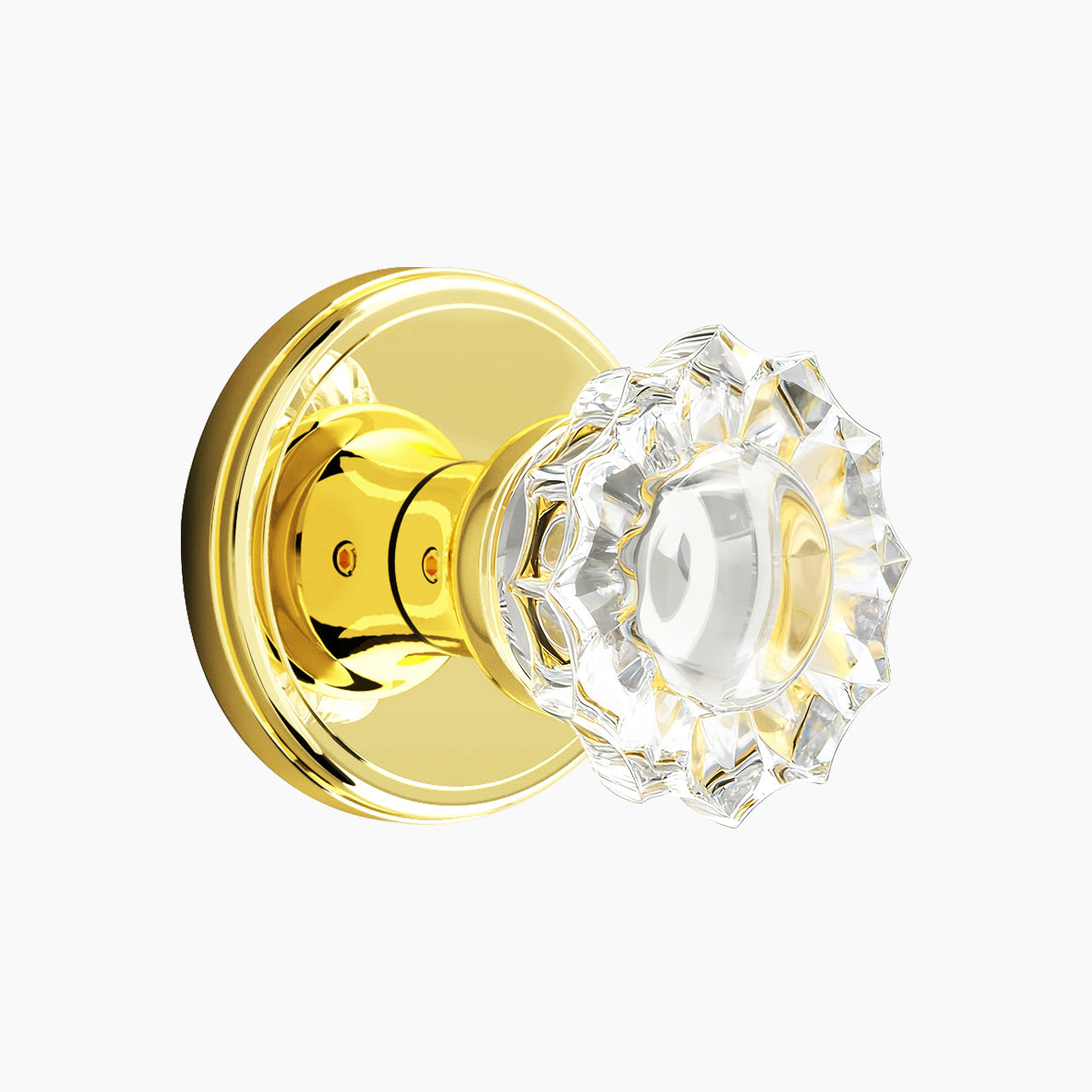SENY floral crystal door knob polished brass dummy function