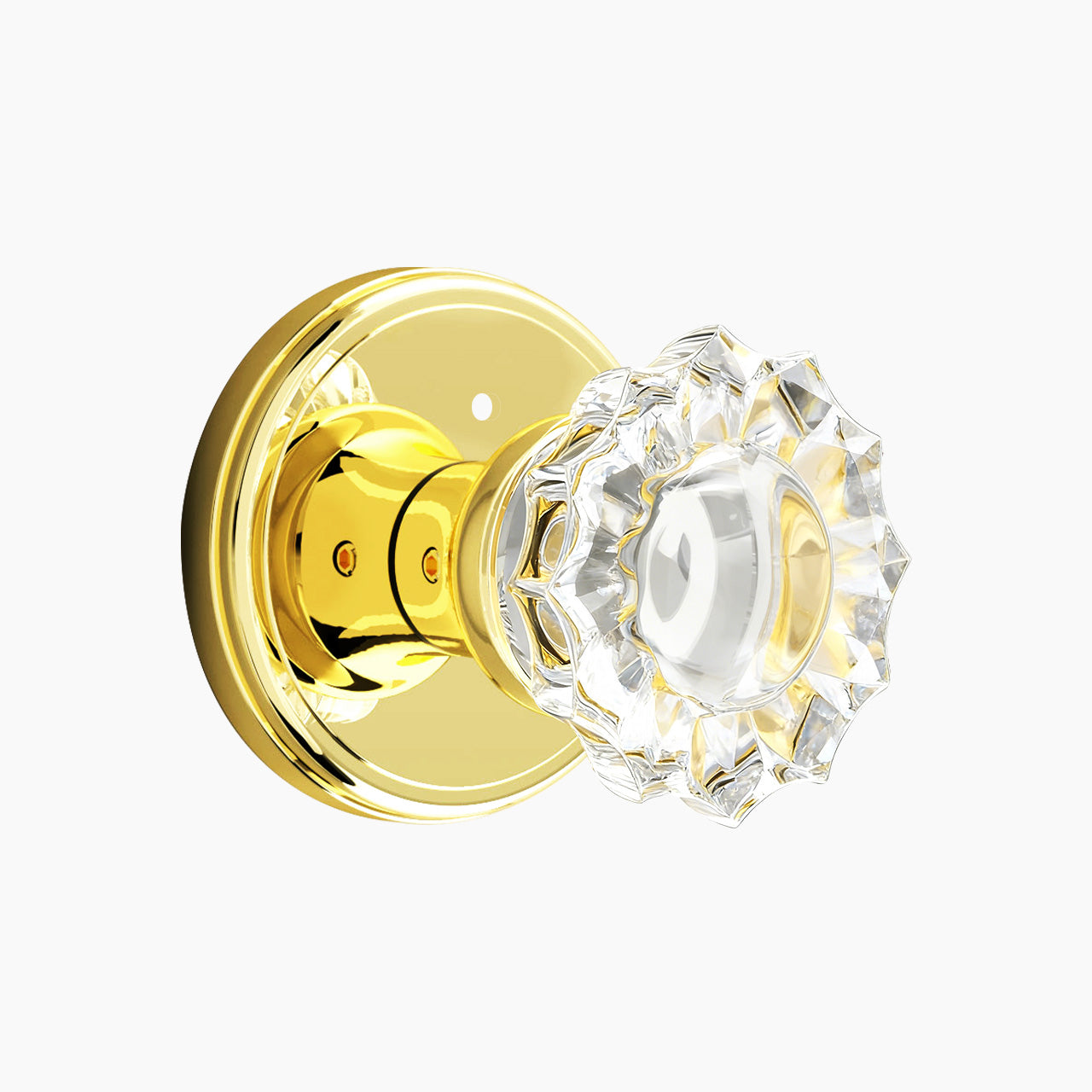 SENY floral crystal door knob polished brass privacy function