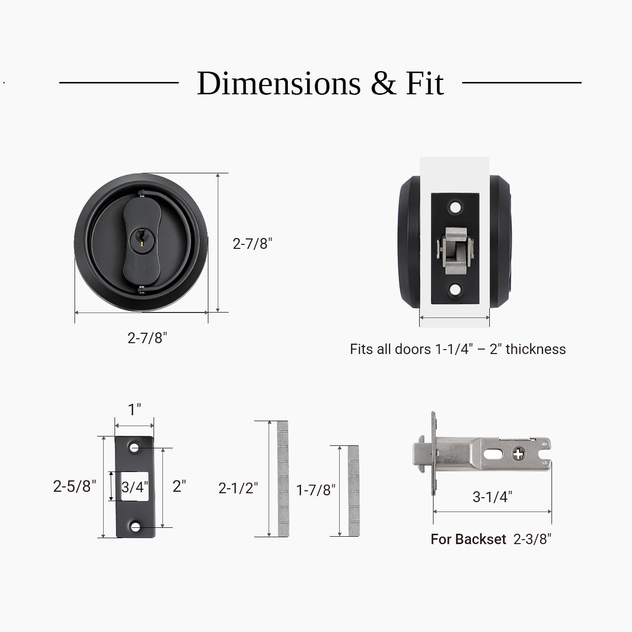 Flush pocket door lock dimensions and compatibility guide for sliding doors SENY
