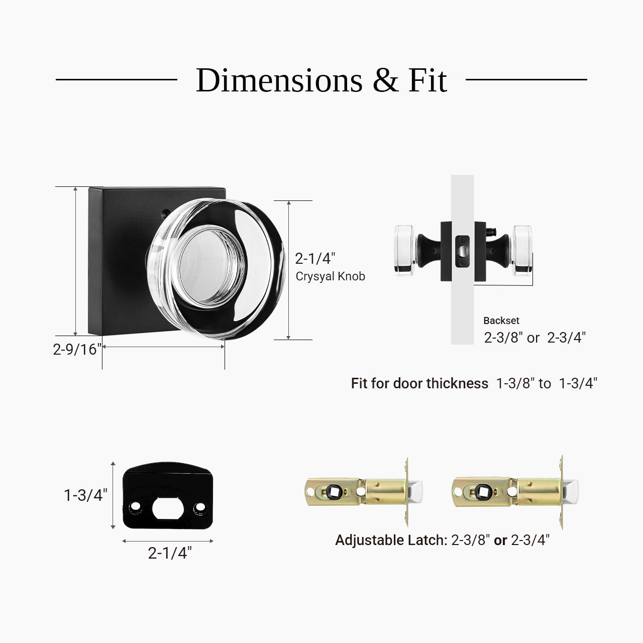 glass door knobs interior dimensions and compatibility SENY