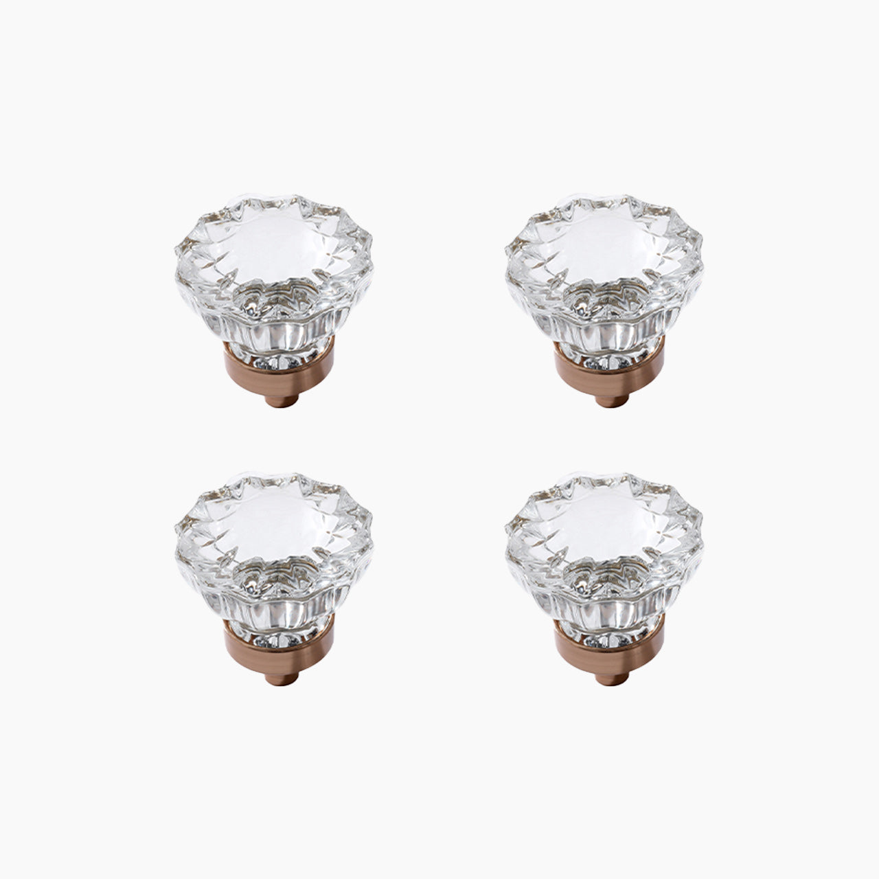 Floral Crystal Cabinet Knobs – Vintage Glass Drawer Knobs for Kitchen, Dresser & Furniture (4 Pack) - Seny Hardware