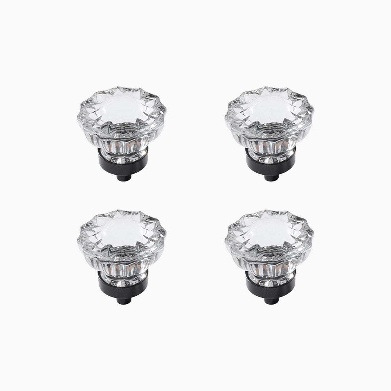 Floral Crystal Cabinet Knobs – Vintage Glass Drawer Knobs for Kitchen, Dresser & Furniture (4 Pack) - Seny Hardware
