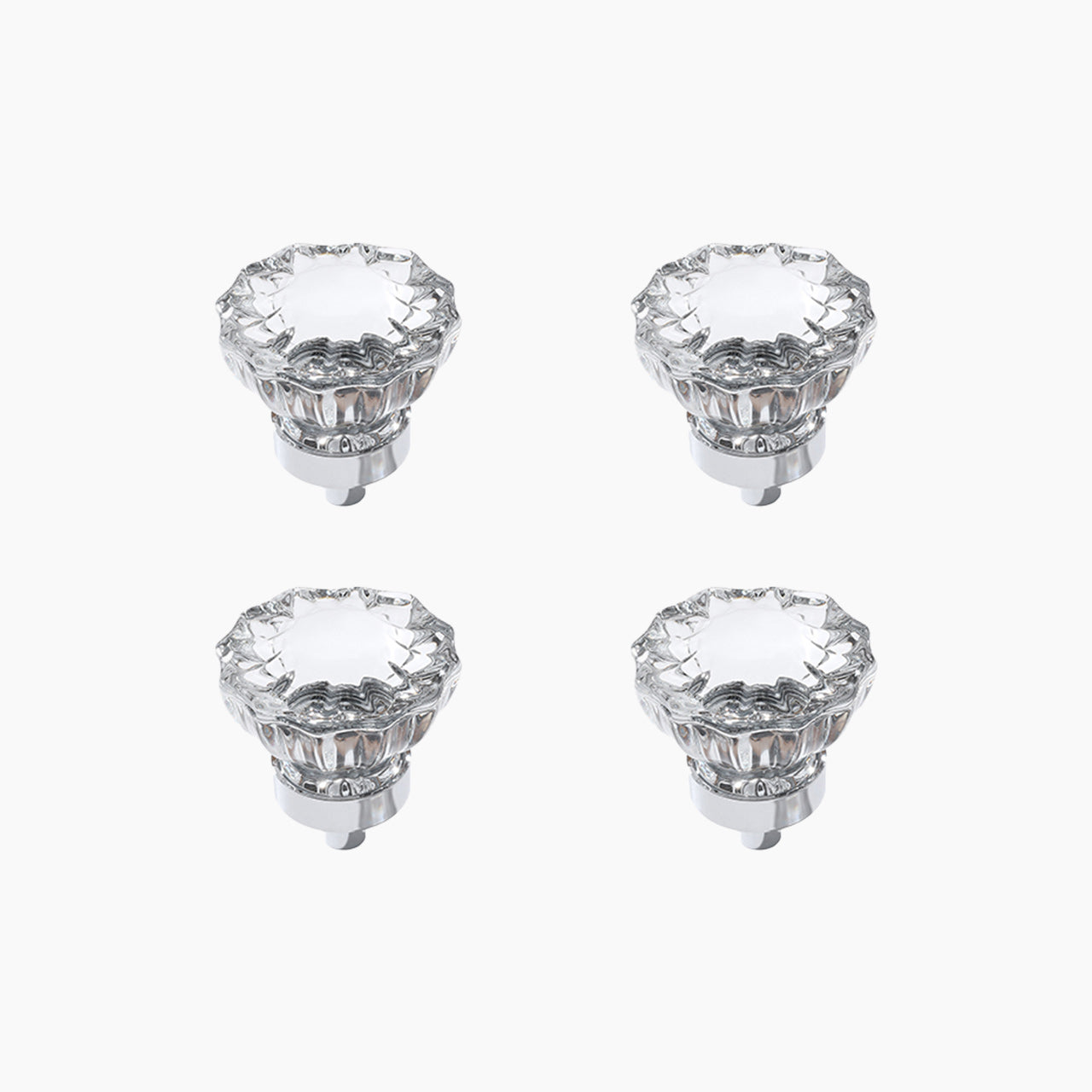 Floral Crystal Cabinet Knobs – Vintage Glass Drawer Knobs for Kitchen, Dresser & Furniture (4 Pack) - Seny Hardware