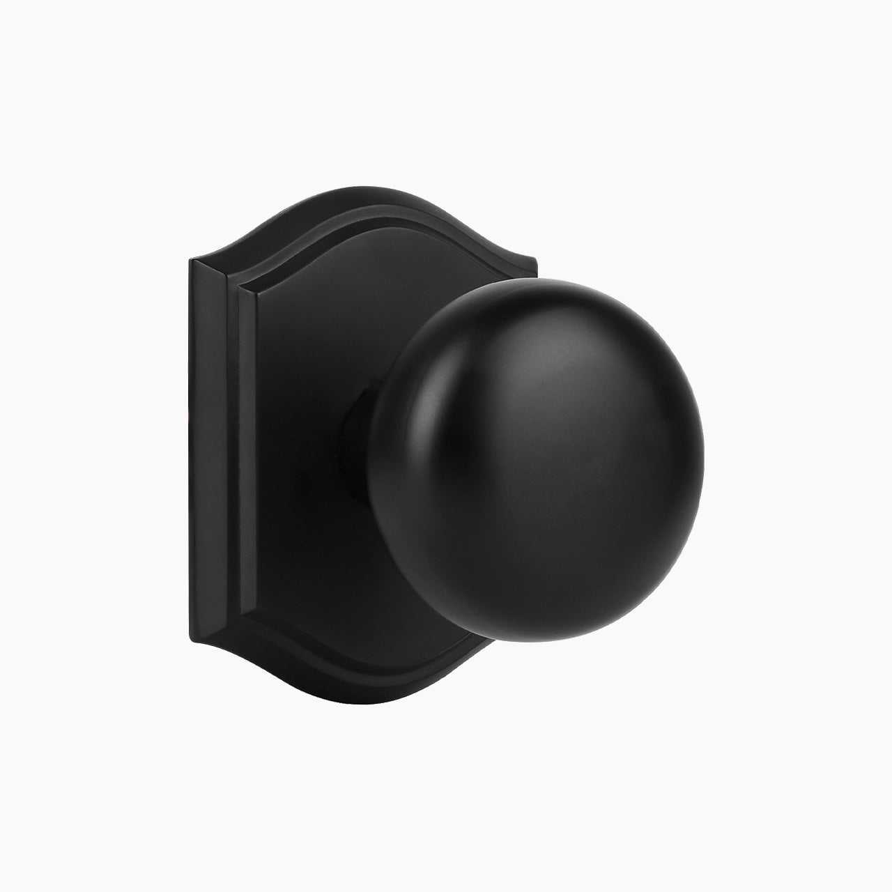 Matte black decorative dummy door knob on plate, SENY