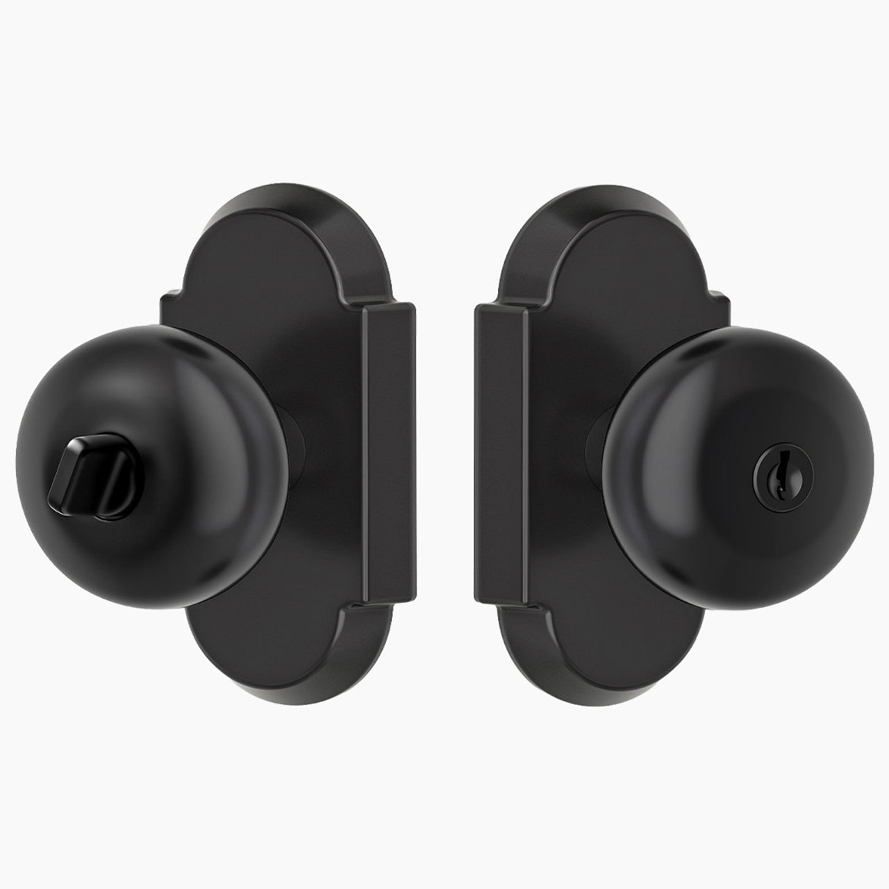 Matte Black interior door knobs with locks keyed entry door knob set, SENY