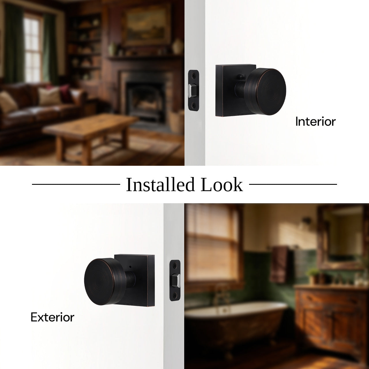 modern interior door knobs installed view interior and exterior door SENY