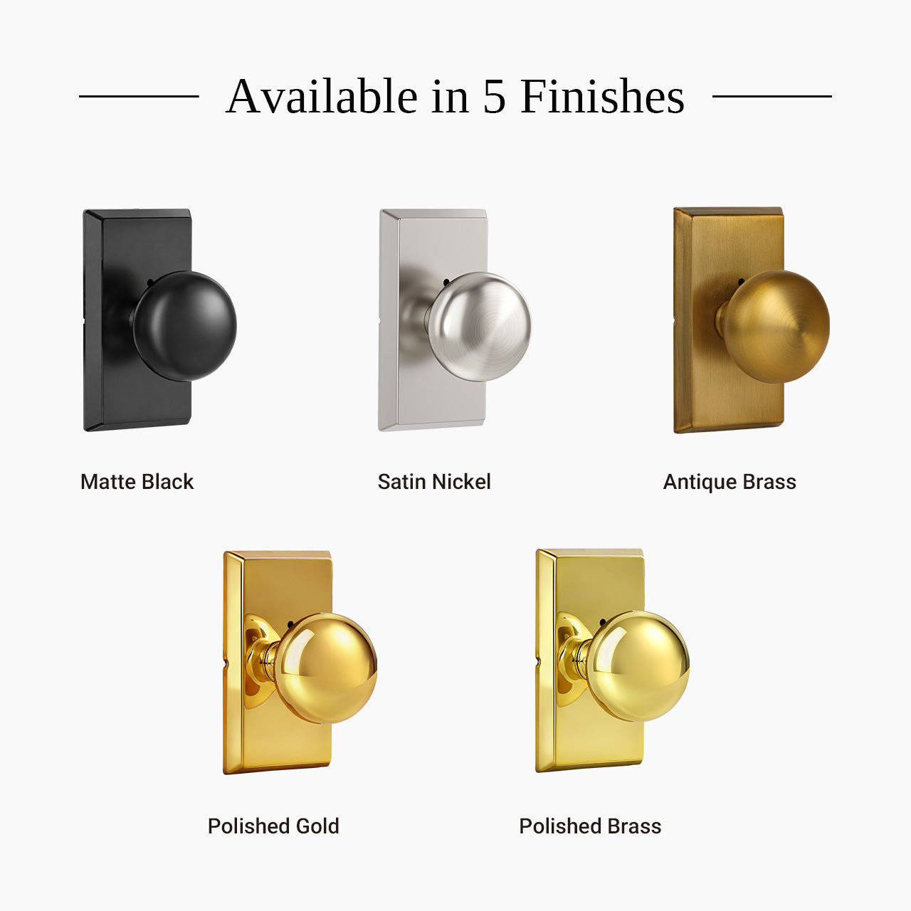 Modern vintage door knob available in multiple finish options