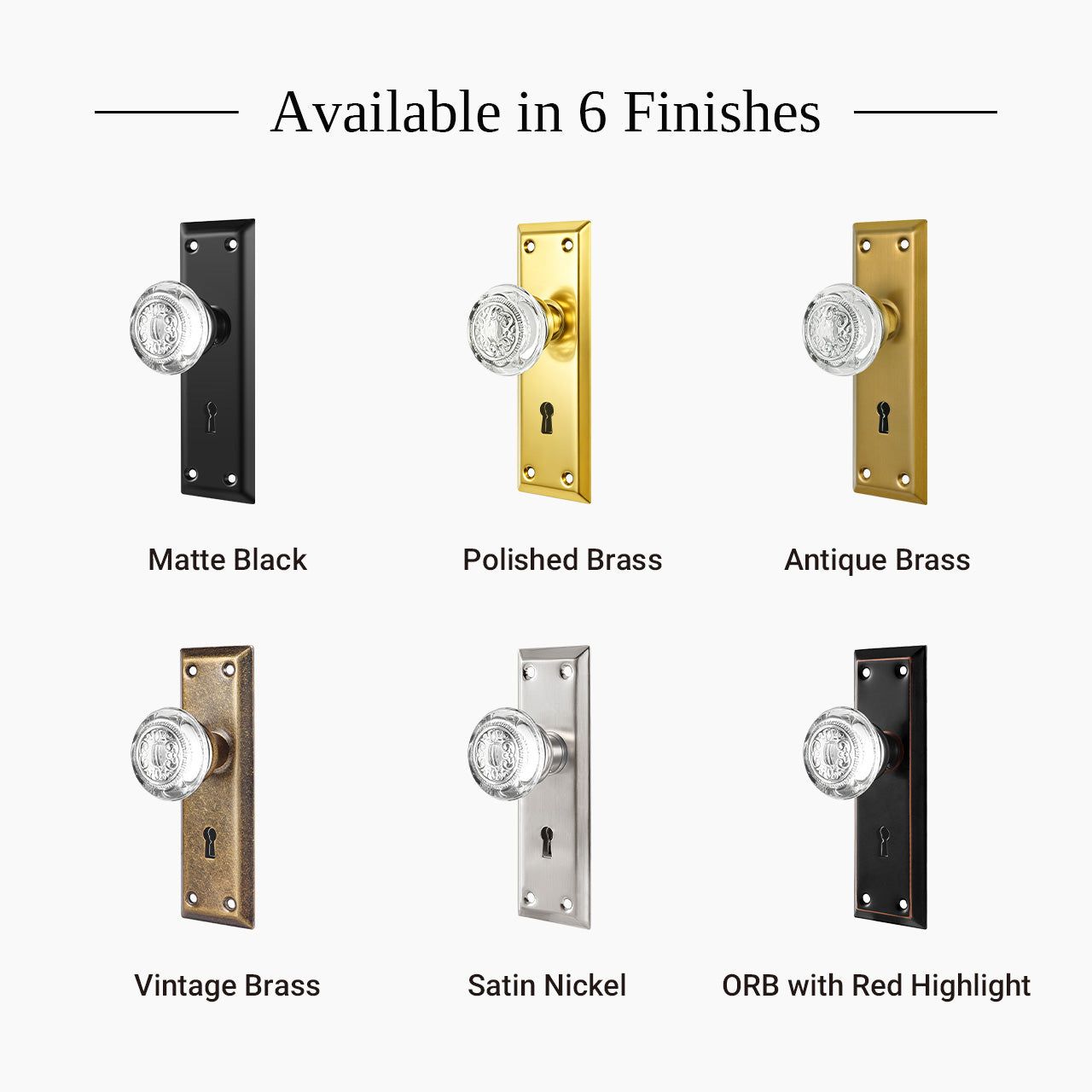 mortise entry lock set with embossed crystal knob available in multiple finishes SENY