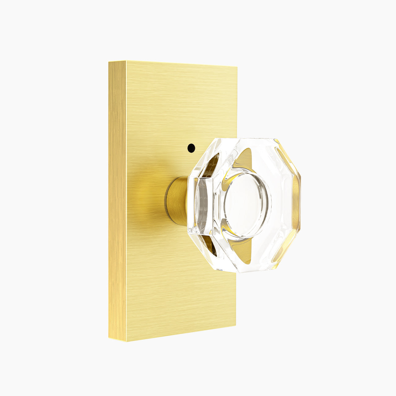 SENY octagon crystal door knob brushed gold privacy function