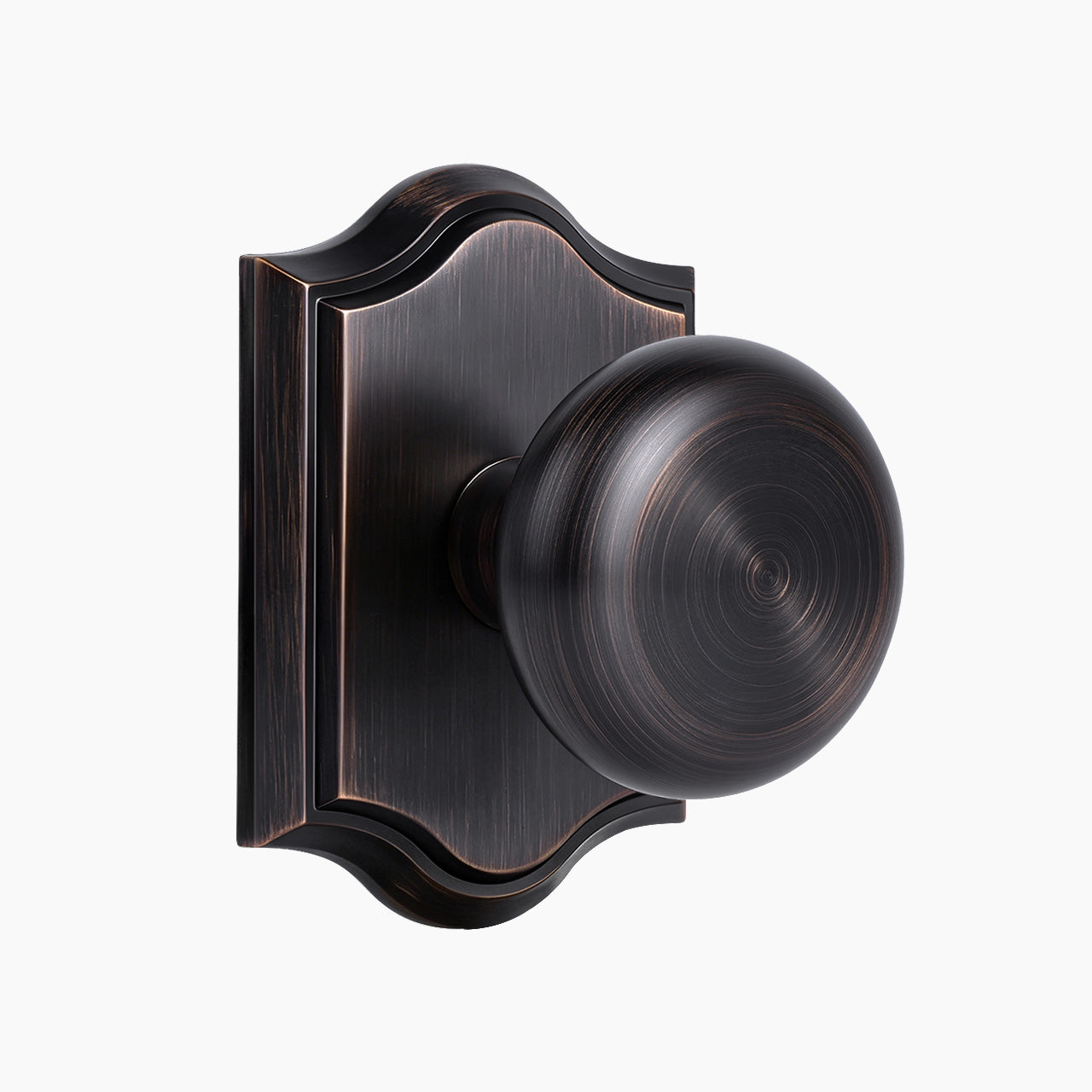 Oil rubbed bronze round dummy door knob with arched rosette SENY