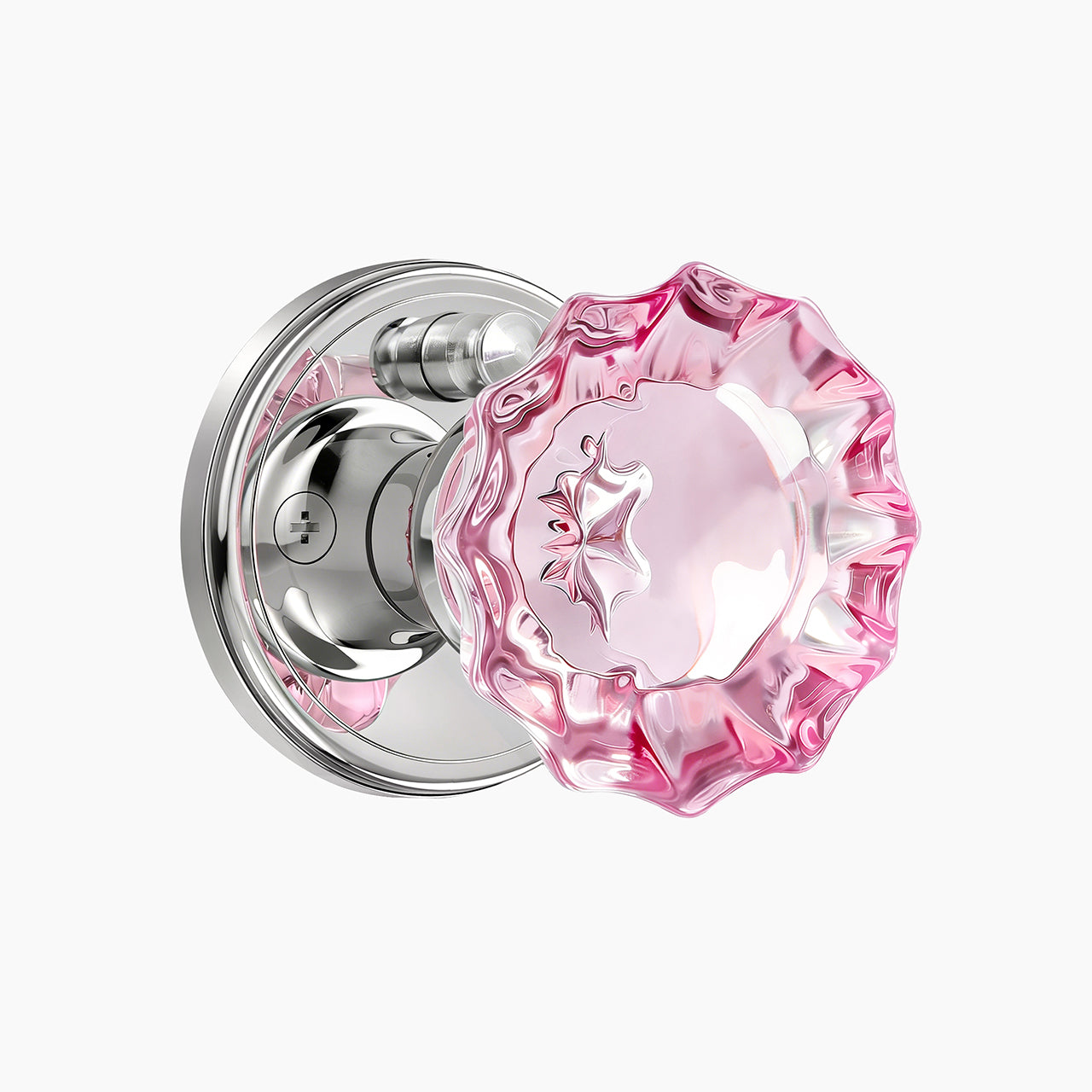 SENY Floral Crystal Door Knob with Round Rosette Antique Style Interior Hardware