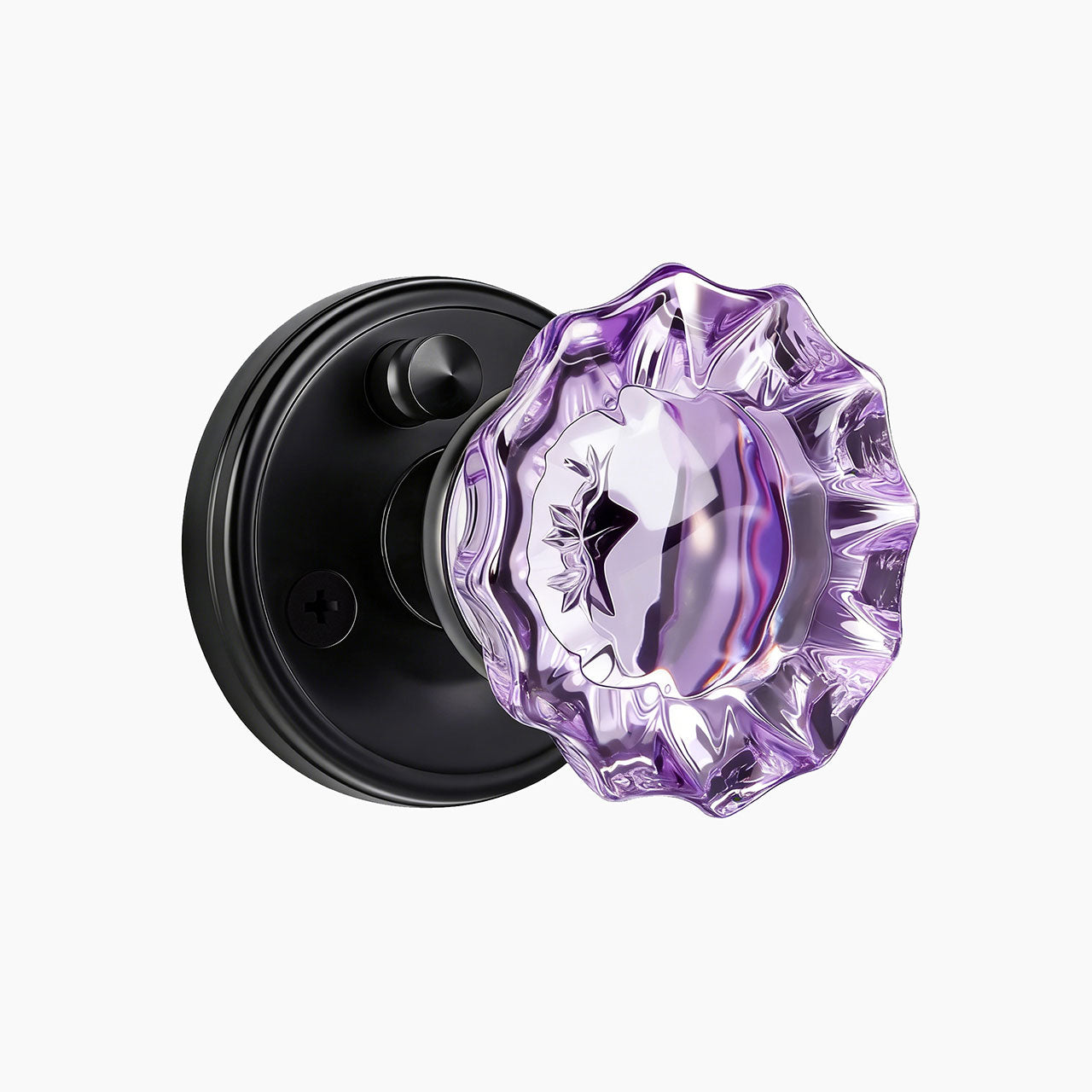 SENY Floral Crystal Door Knob with Round Rosette Antique Style Interior Hardware