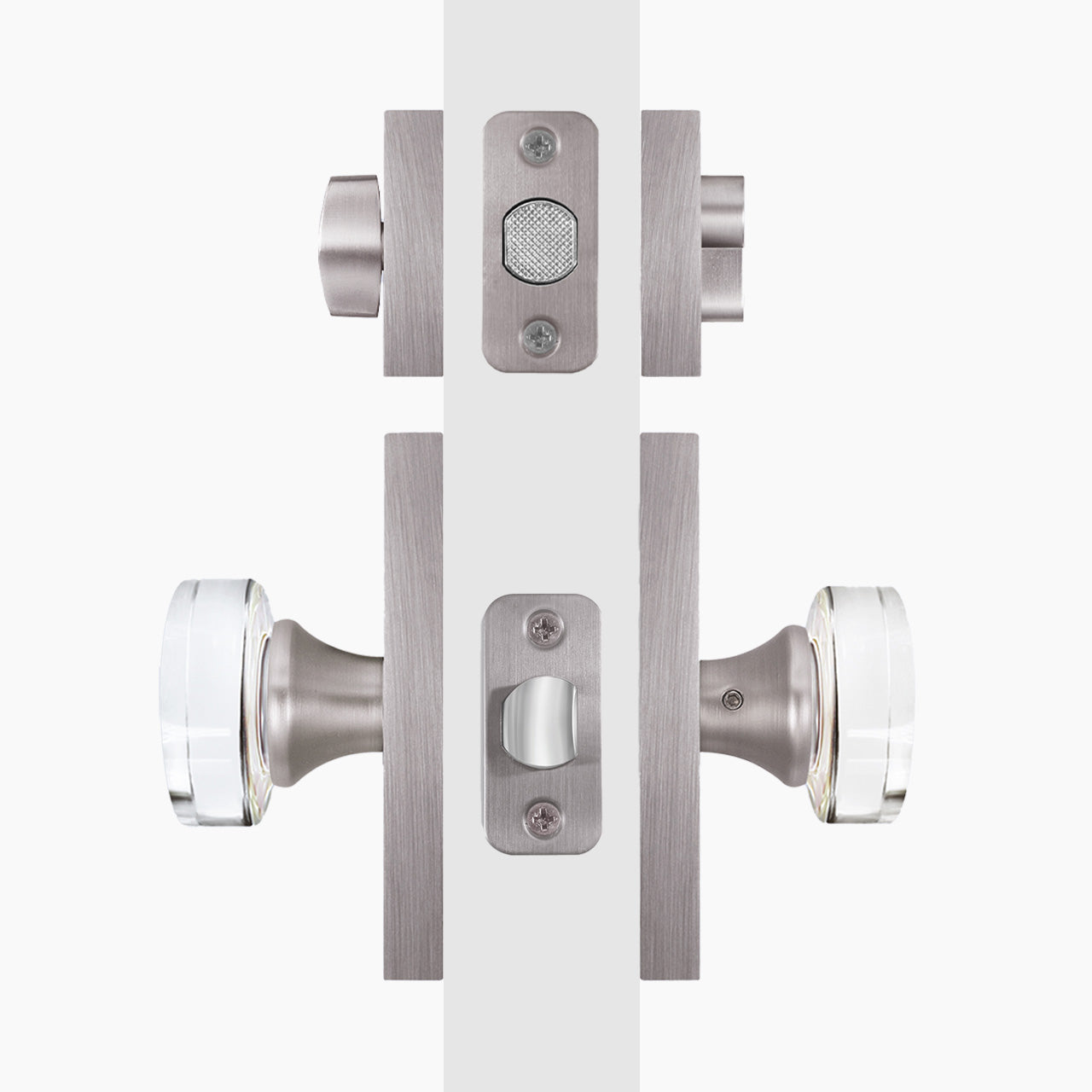 SENY Front Door Entry Set with Decorative Round Crystal Knob & Deadbolt - Seny Hardware
