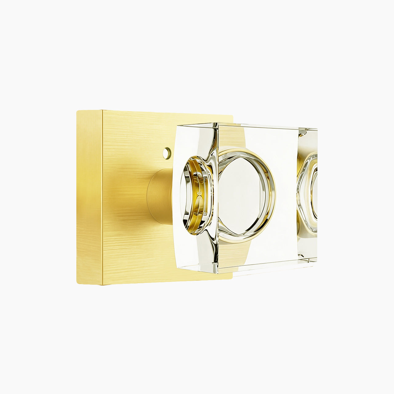 square backplate door knob brushed gold finish privacy function SENY