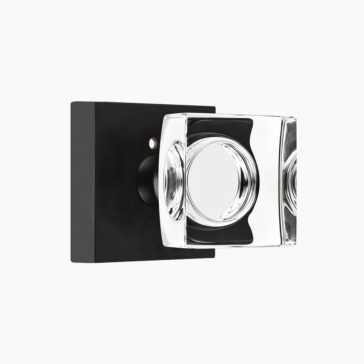 square backplate door knob matte black finish privacy function SENY