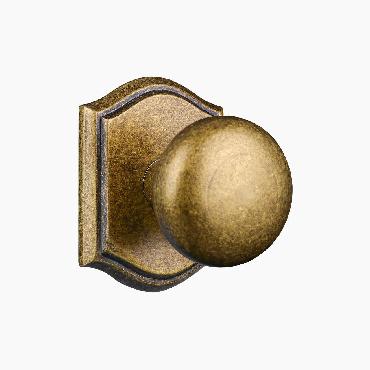 Vintage brass vintage door knob with backplate passage function, SENY