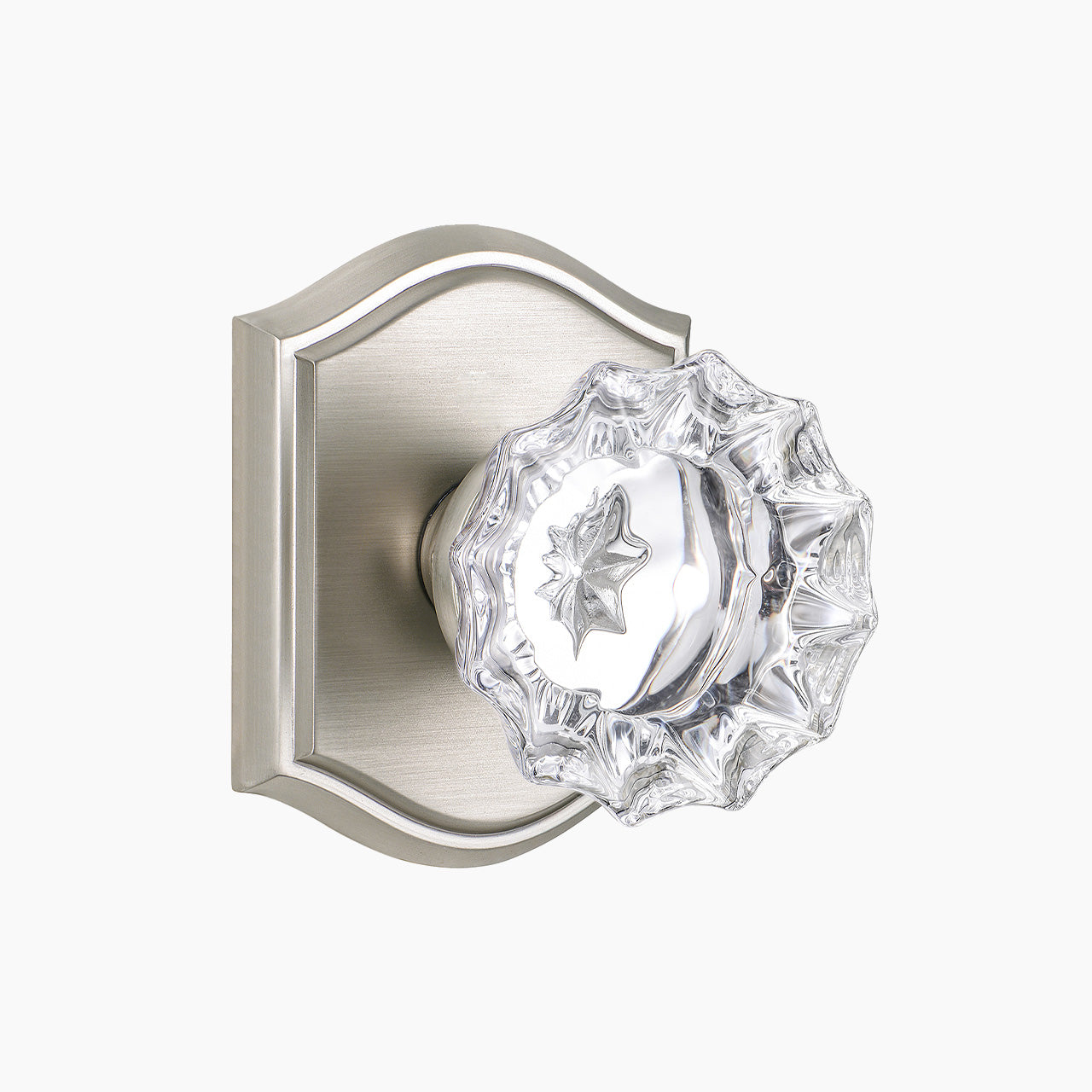 SENY vintage glass door knobs satin nickel dummy function