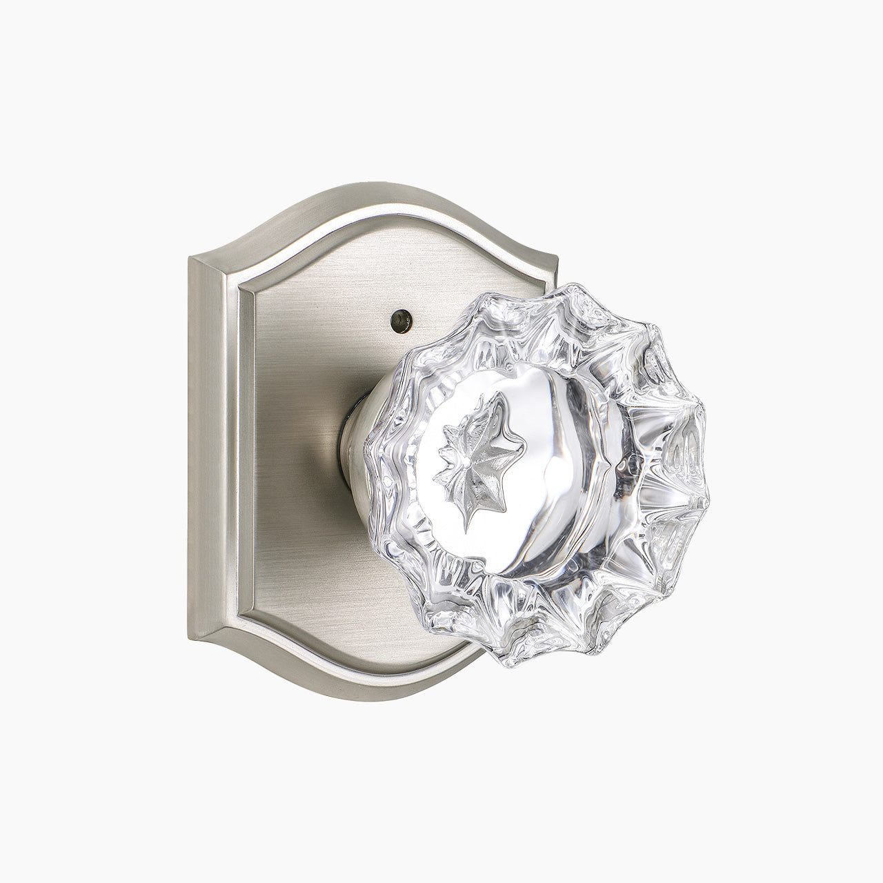 SENY vintage glass door knobs satin nickel privacy function
