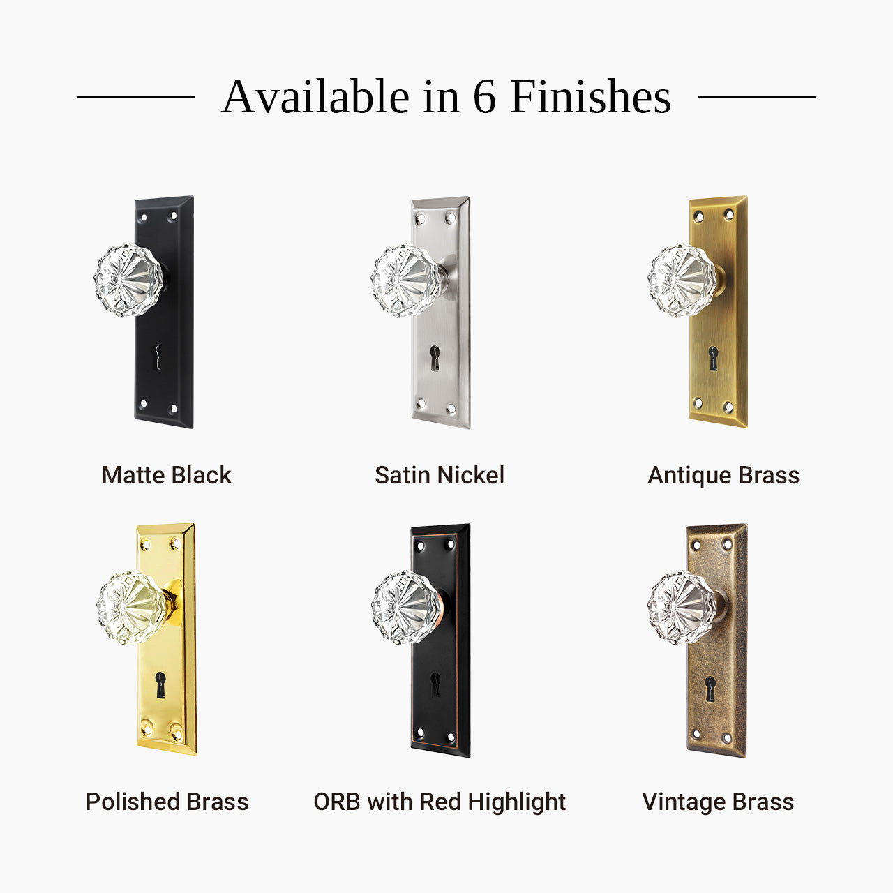 vintage mortise lock set available in multiple finishes crystal door knob SENY