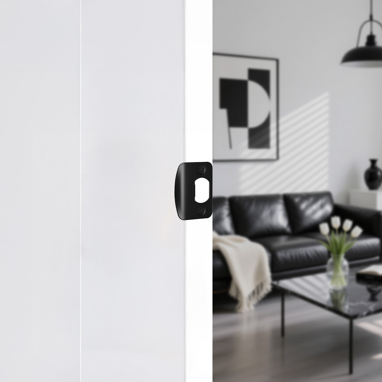SENY Door Strike Plate – Metal Latch Reinforcement & Repair Plate for Interior Doors