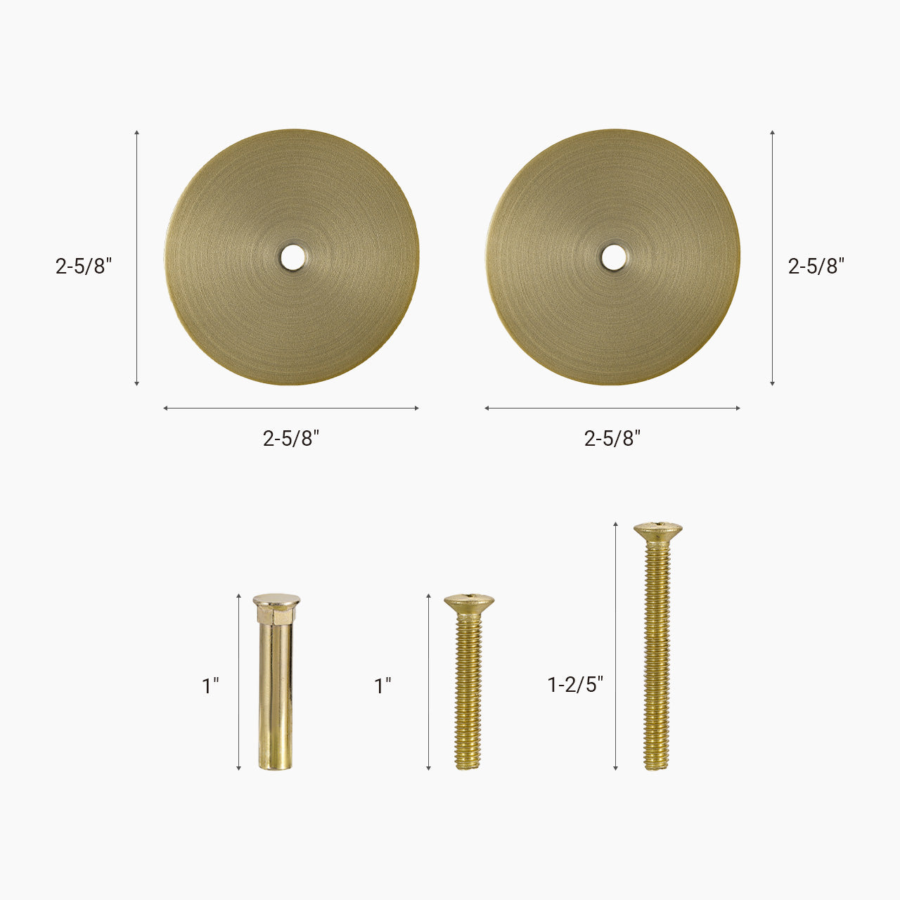 SENY Door Hole Cover Plate – Round Metal Deadbolt Hole Filler for Interior & Exterior Doors (2-5/8")