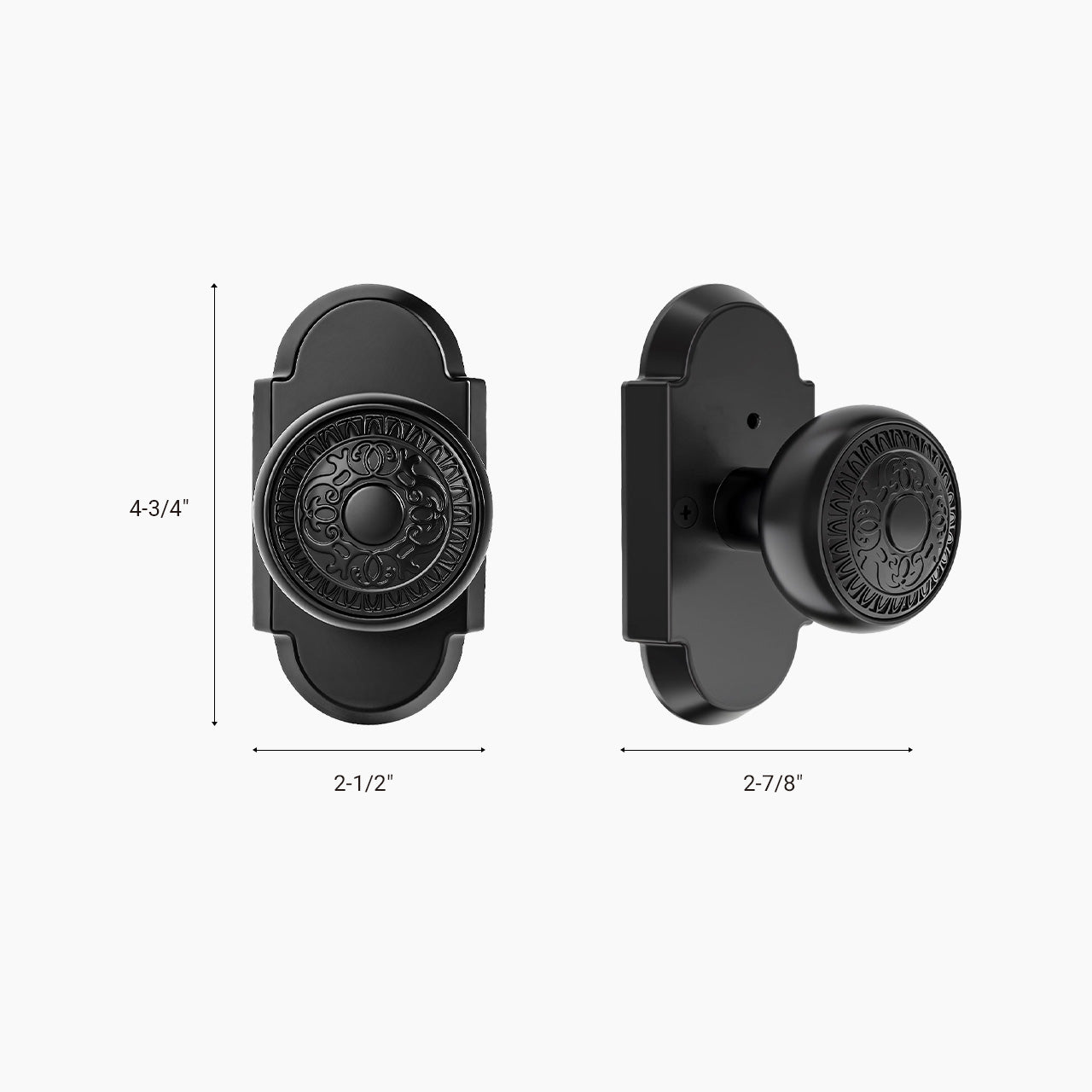 SENY Antique Style Door Knob with Arched Plate, Privacy/Passage/Dummy