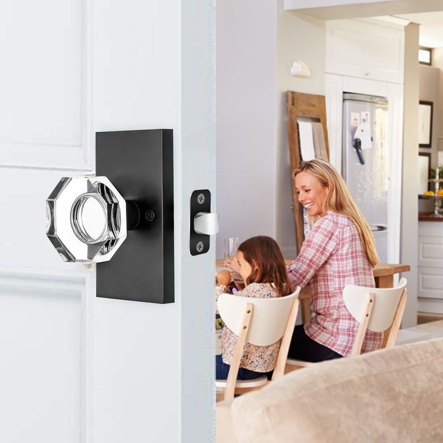 SENY Octagon Crystal Door Knob with Rectangular Backplate applicable scenario